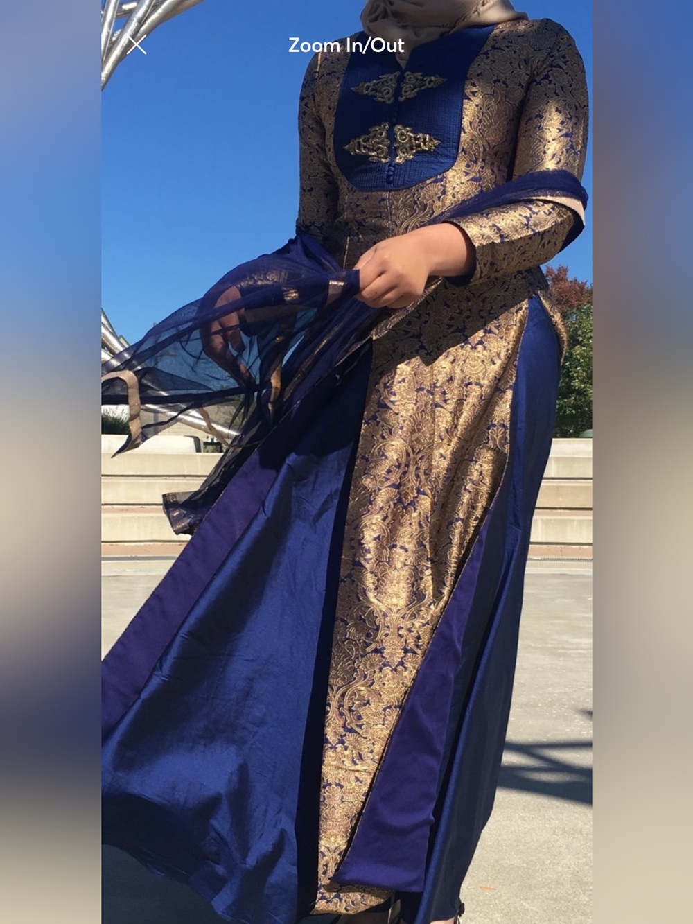 Navy and Gold Desi Lehenga
